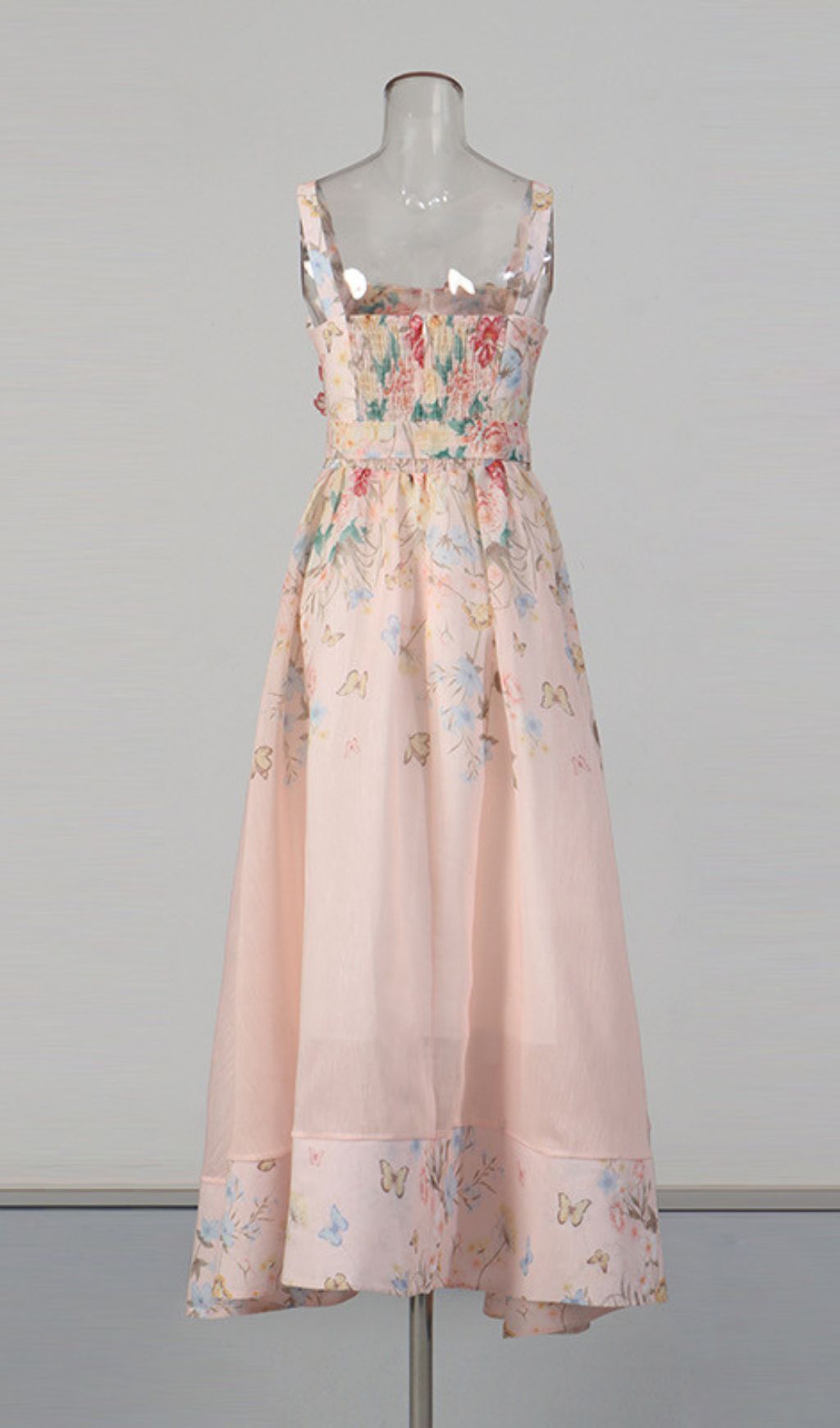 Kader Pink Butterfly Printed Maxi Dress Flowering Girl