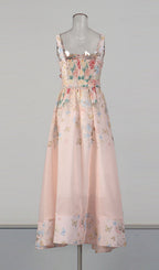 Kader Pink Butterfly Printed Maxi Dress Flowering Girl