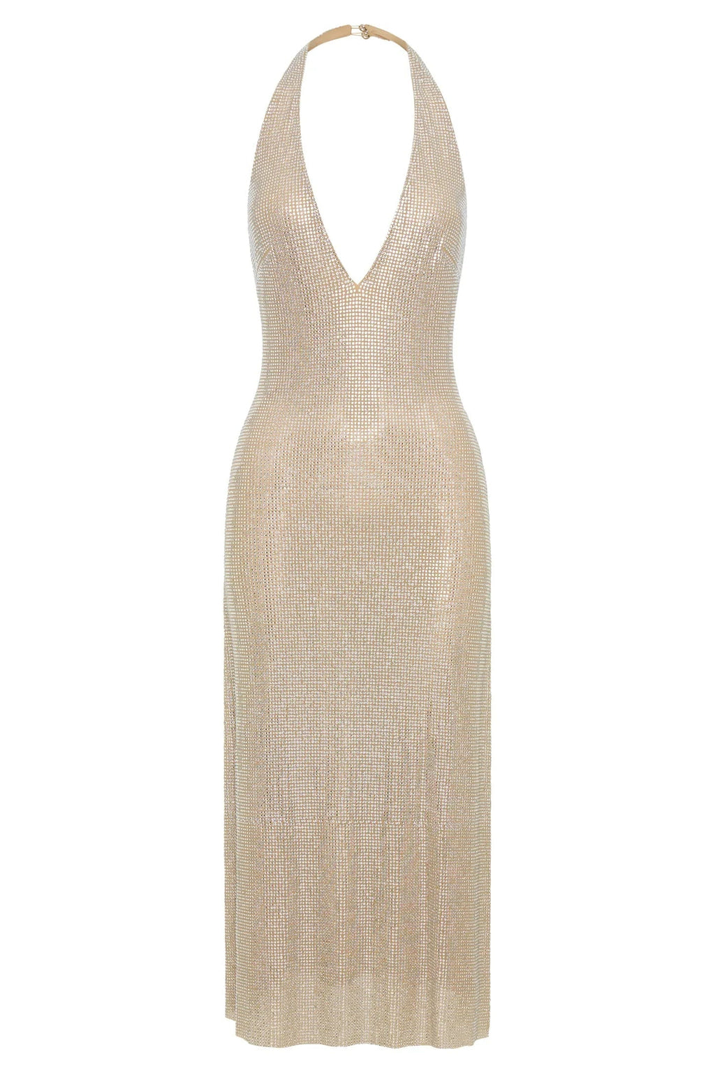 Diamond Halter Neck Midi Dress Flowering Girl