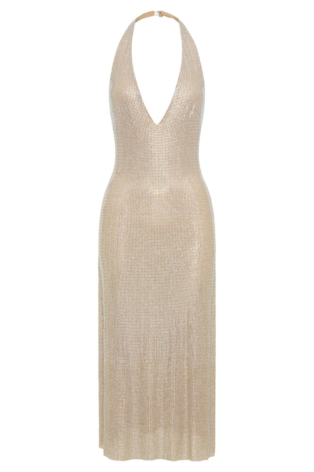 Diamond Halter Neck Midi Dress Flowering Girl