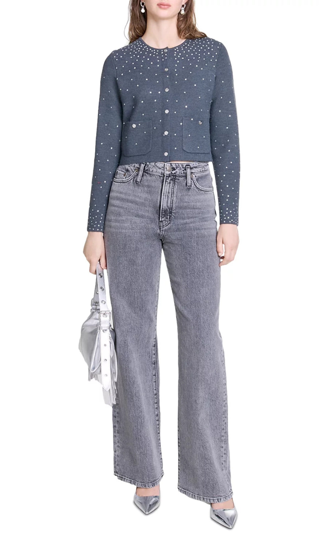 Mistrassa Rhinestone Cardigan Flowering Girl