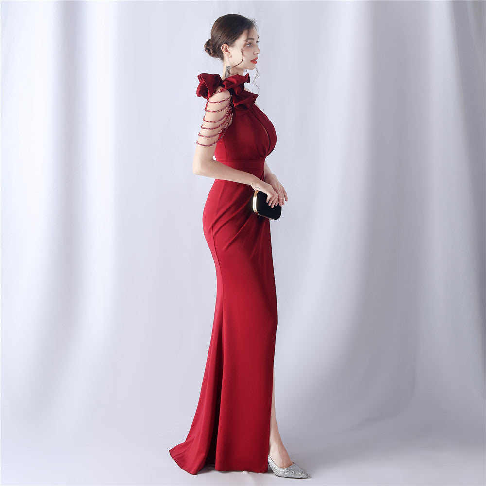 Crafted Flower With Beading Formal Dress Flowering Girl