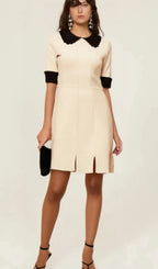 Andréa white split-hem knitted mini dress Flowering Girl