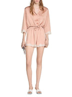 Rhinestone Embellished Tie Hem Shirt Flowering Girl