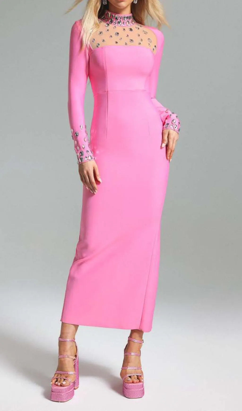 Arin Crystal Embroidered Maxi Dress Flowering Girl