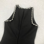 Greta Black Diamante Beaded Maxi Dress Flowering Girl