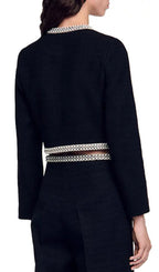 Bead Trim Cropped Tweed Jacket Flowering Girl