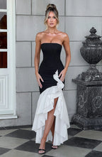 Angelina Maxi Dress - Black/White Flowering Girl