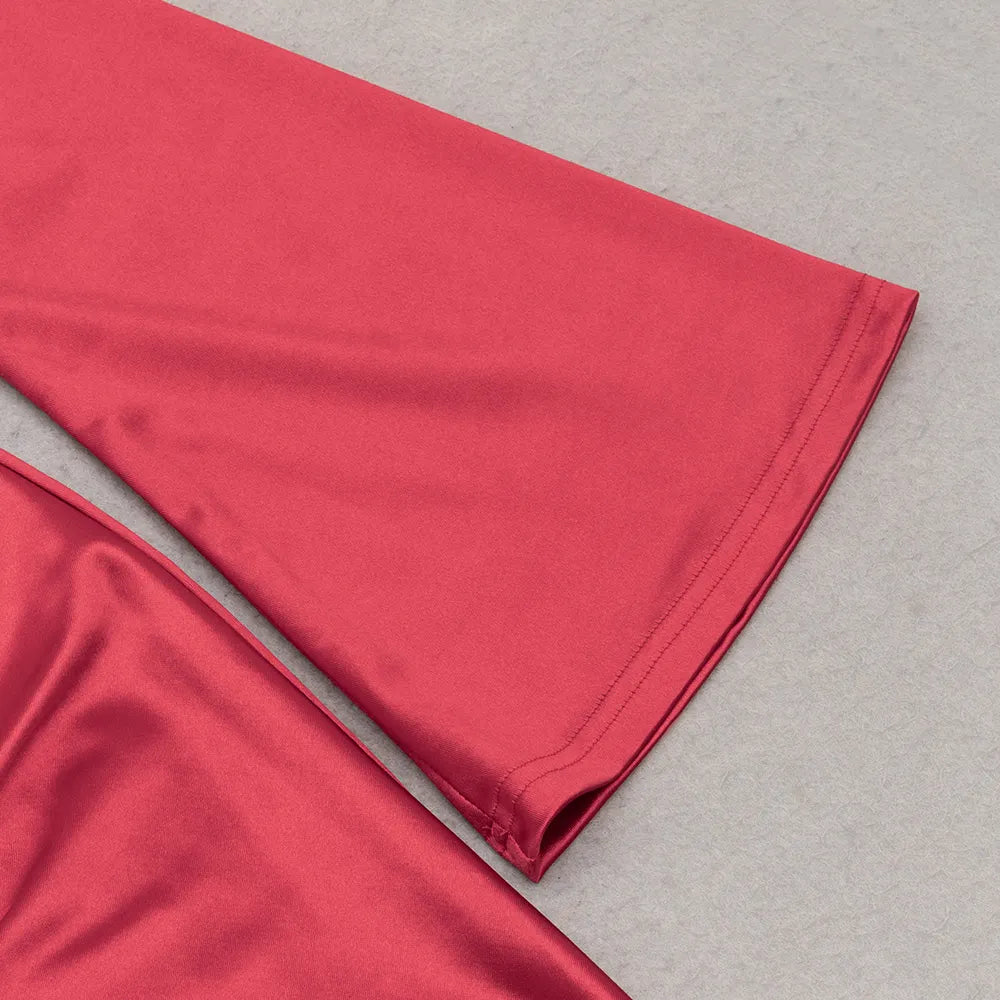 Balliol Red V-Neck Ruched Maxi Dress Flowering Girl