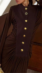 Hikari Long Sleeve Ruched Maxi Dress Flowering Girl