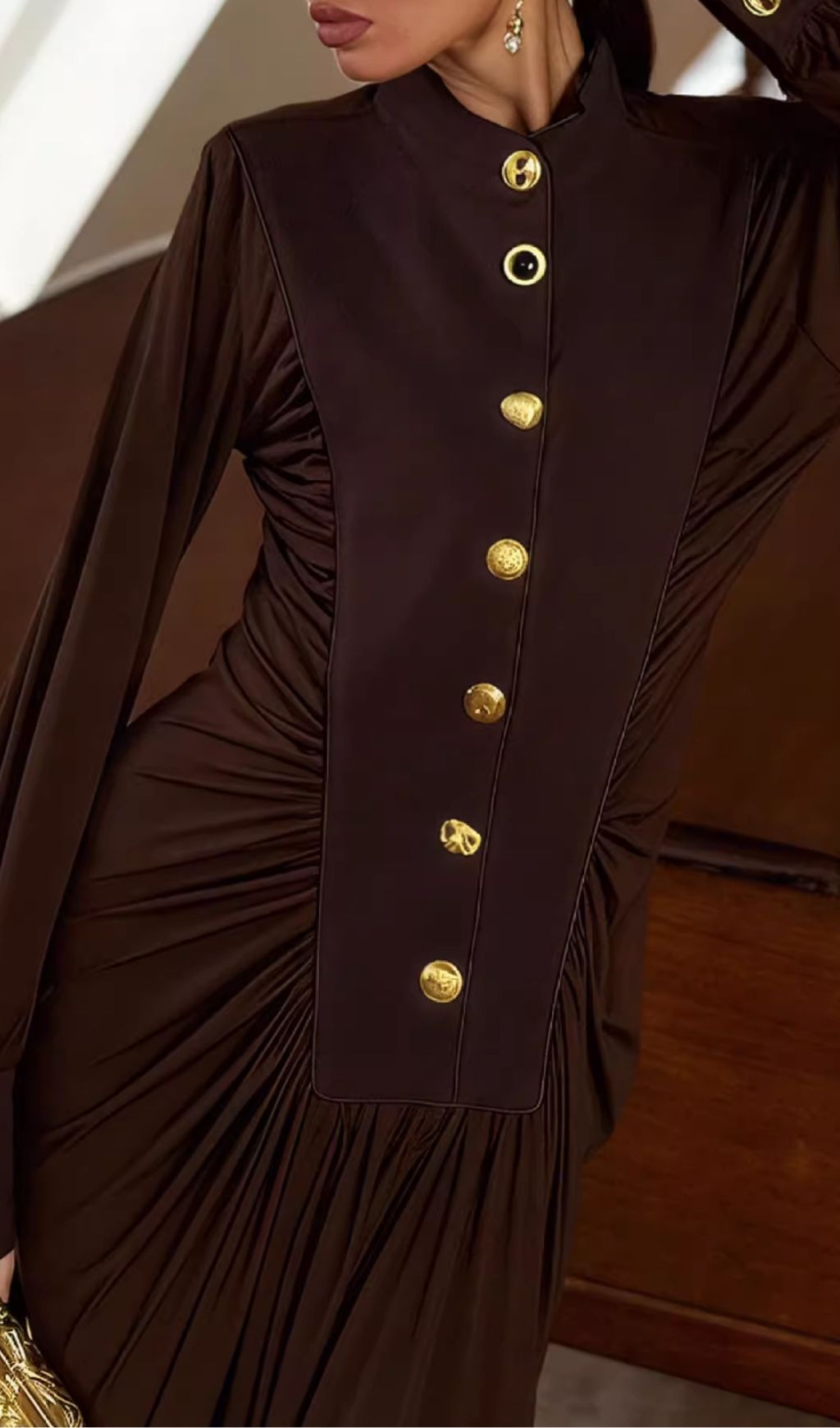 Hikari Long Sleeve Ruched Maxi Dress Flowering Girl