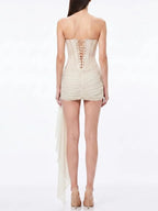 Lindley Strapless Corset Ruched Mini Dress Flowering Girl