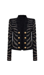 Button Knitted Blazer Flowering Girl