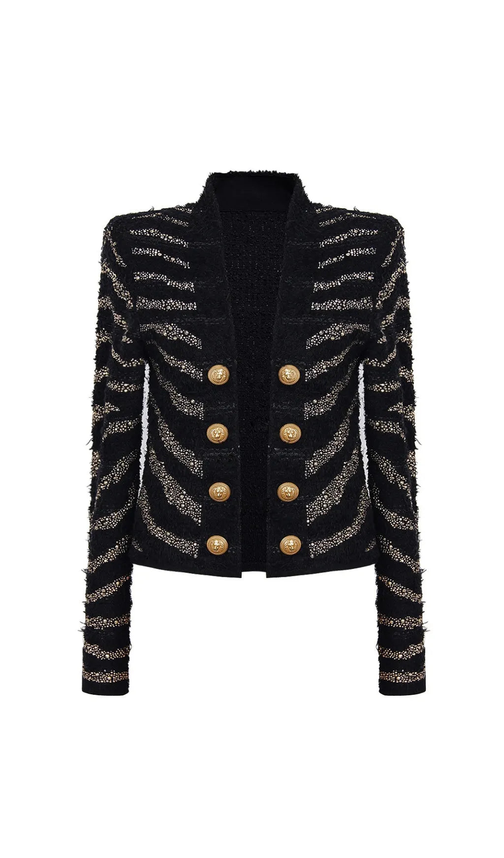 Button Knitted Blazer Flowering Girl