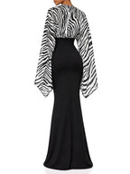 Zelmari V Neck Zebra Maxi Dress Flowering Girl