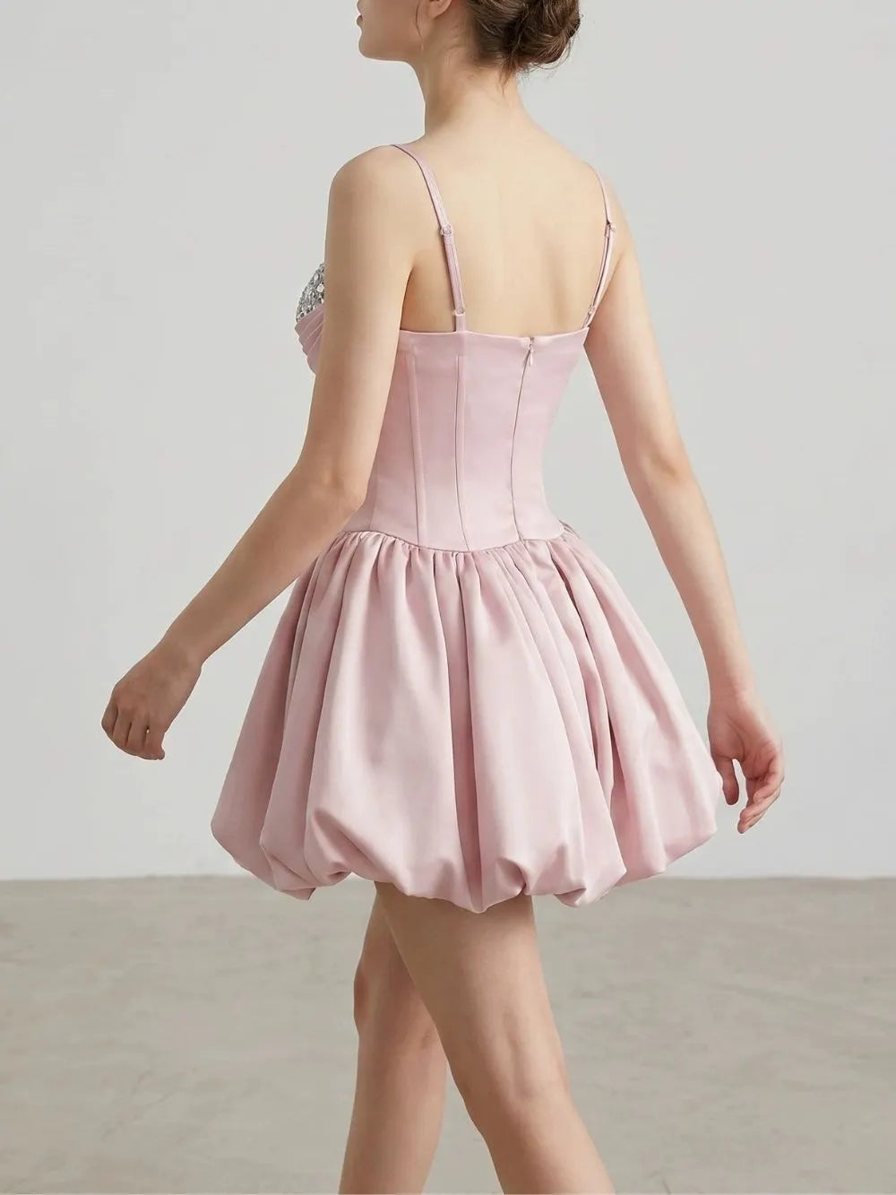Madi Pink Strappy Corset Mini Dress Flowering Girl