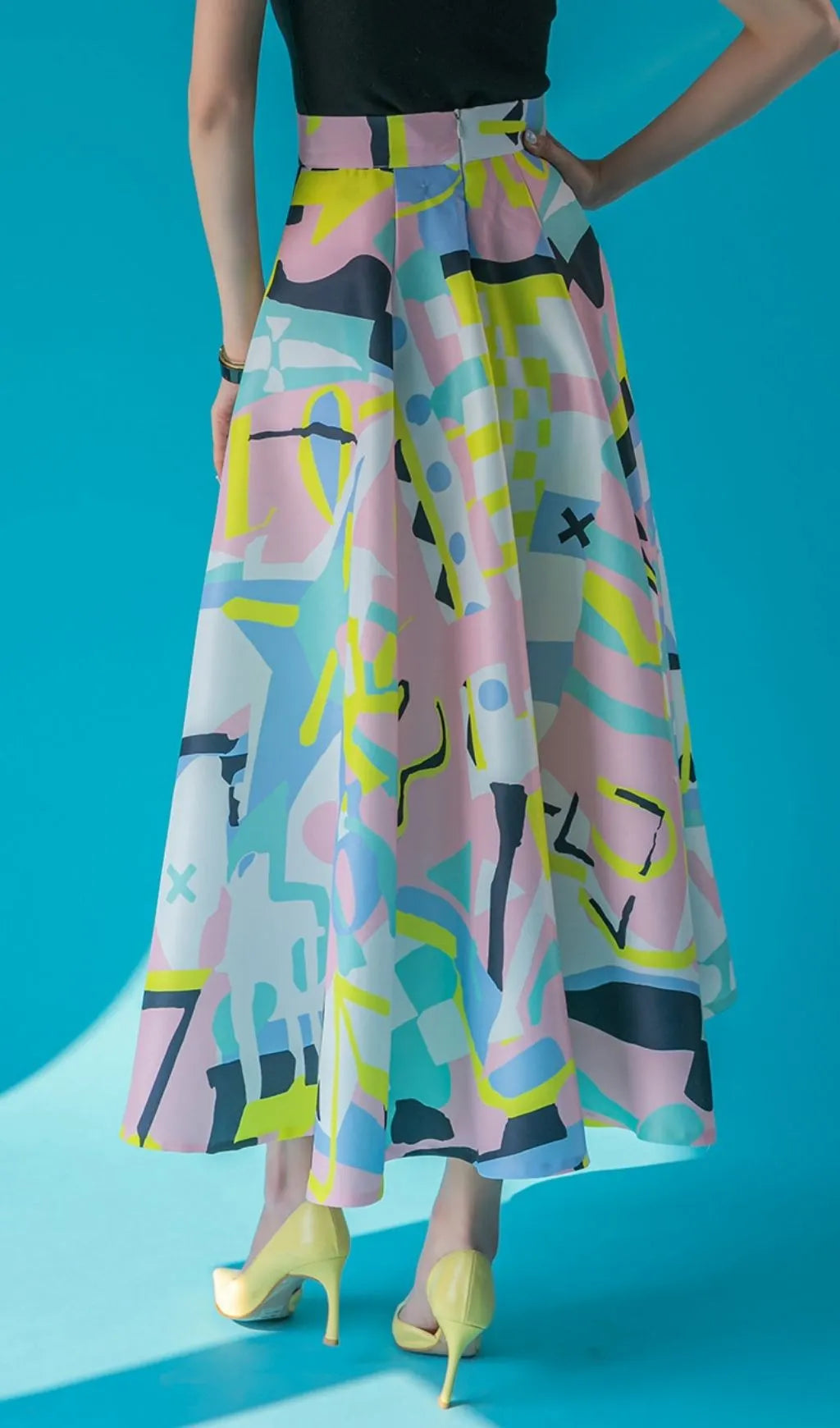 Lilike Printed Midi Skirt Flowering Girl