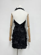 Cherry Blossom Mini Dress In Black Flowering Girl