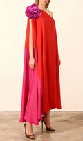 Jaslene One Shoulder Flower Maxi Dress Flowering Girl