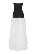 Nodin Strapless Dot Mesh Maxi Dress - White Flowering Girl
