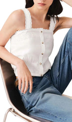 Crop Top with Lace Trim Flowering Girl
