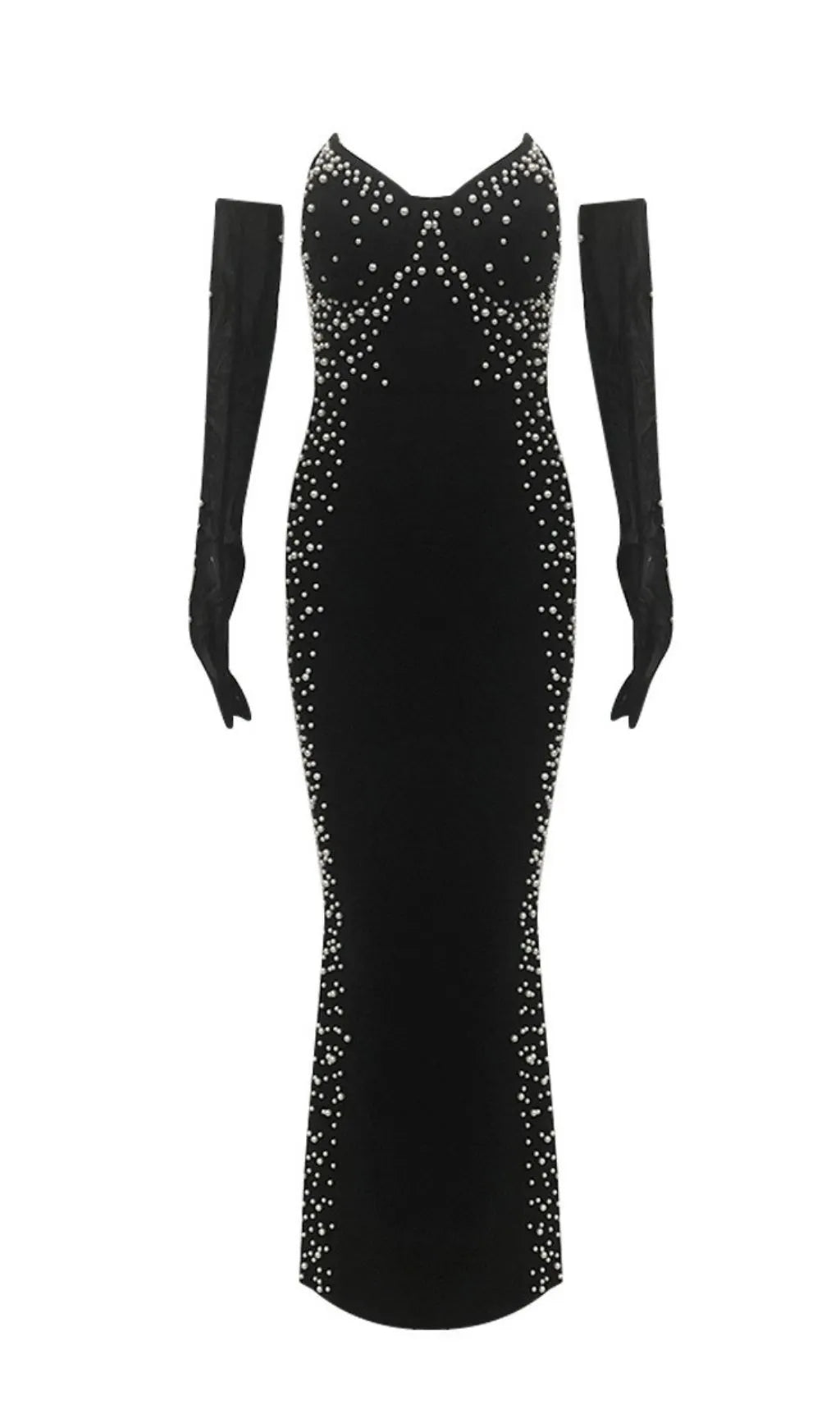 Kojo Black Beaded Bandage Maxi Dress Flowering Girl