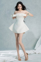 Calwa Bow Strapless Flare Mini Dress Flowering Girl
