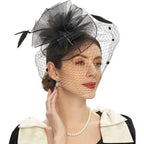 Cocktail Hats Mesh Hats With Veil Flowering Girl