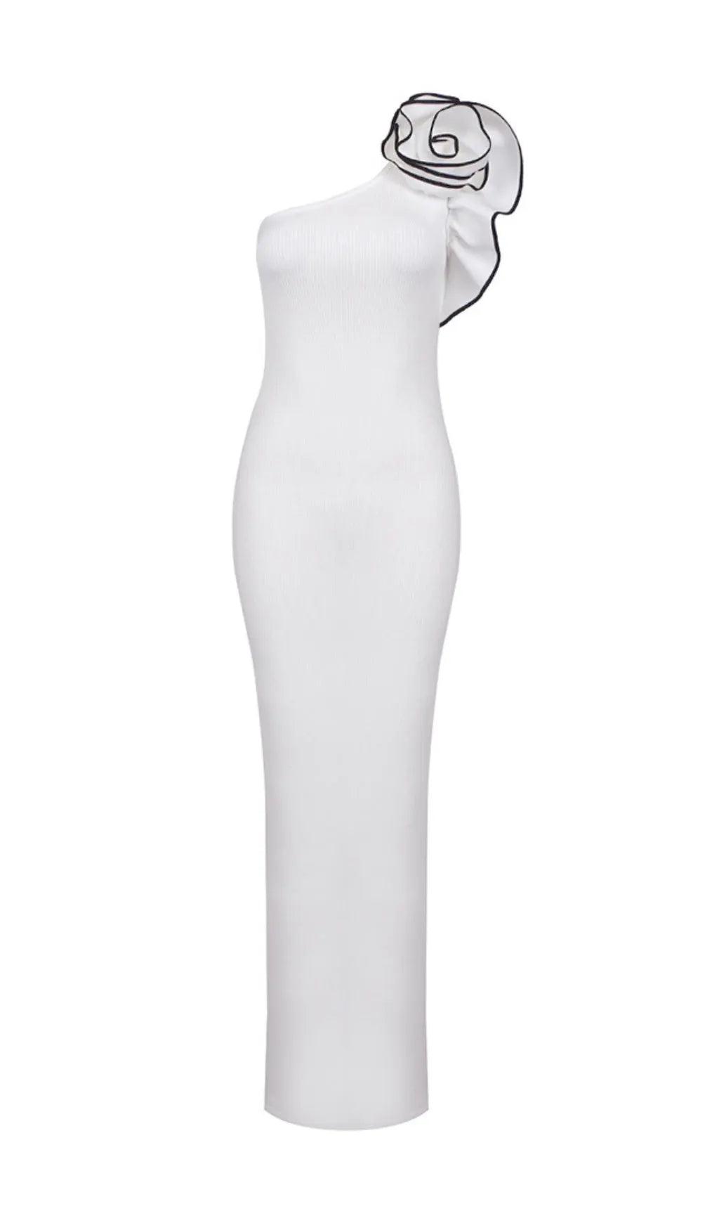 Annemarie Asymmetrical Flower Decor Dress