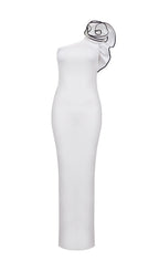 Annemarie Asymmetrical Flower Decor Dress