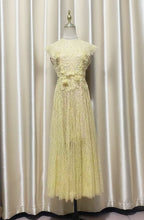 Jennifer Lace Flower Embellished Maxi Dress In Yellow Flowering Girl