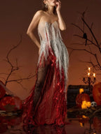 Ginerva Strapless Pearl Sequin Fringe Dress Flowering Girl