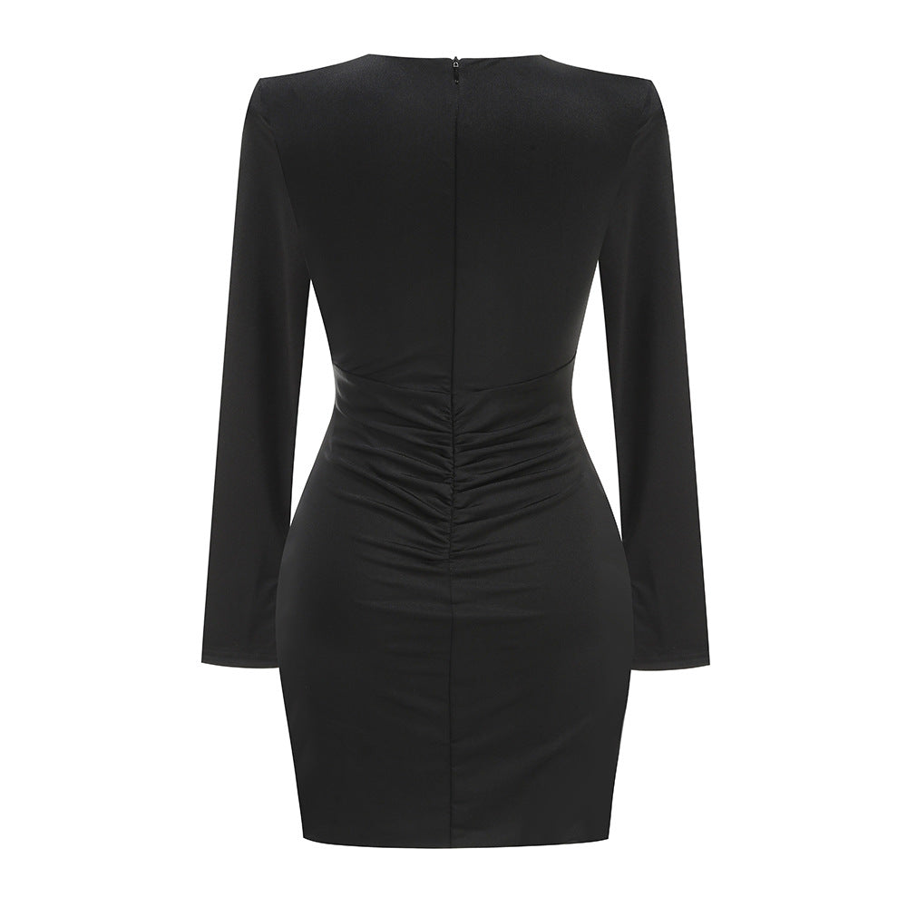 crystal-embellished cutout black mini dress Flowering Girl