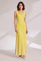 Yellow Vertical Stripe Maxi Dress Flowering Girl