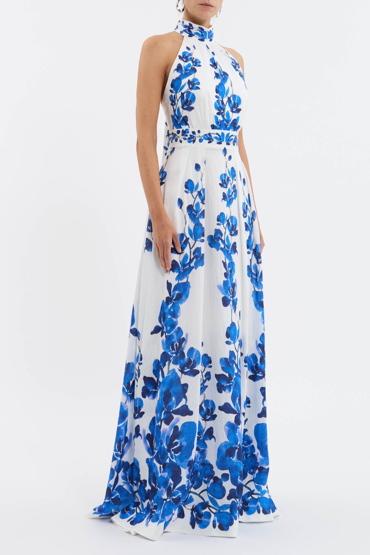 ashley orchid print maxi dress in white Flowering Girl