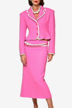 Erika Contrast-Trim Jacket Two Piece Set Flowering Girl