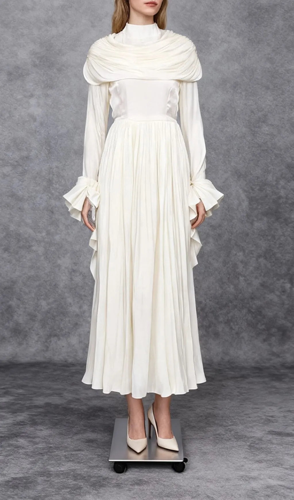 Iyla Ruched Long Sleeve Maxi Dress Flowering Girl