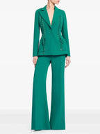 Malala Green Lace-Up Blazer Set Flowering Girl