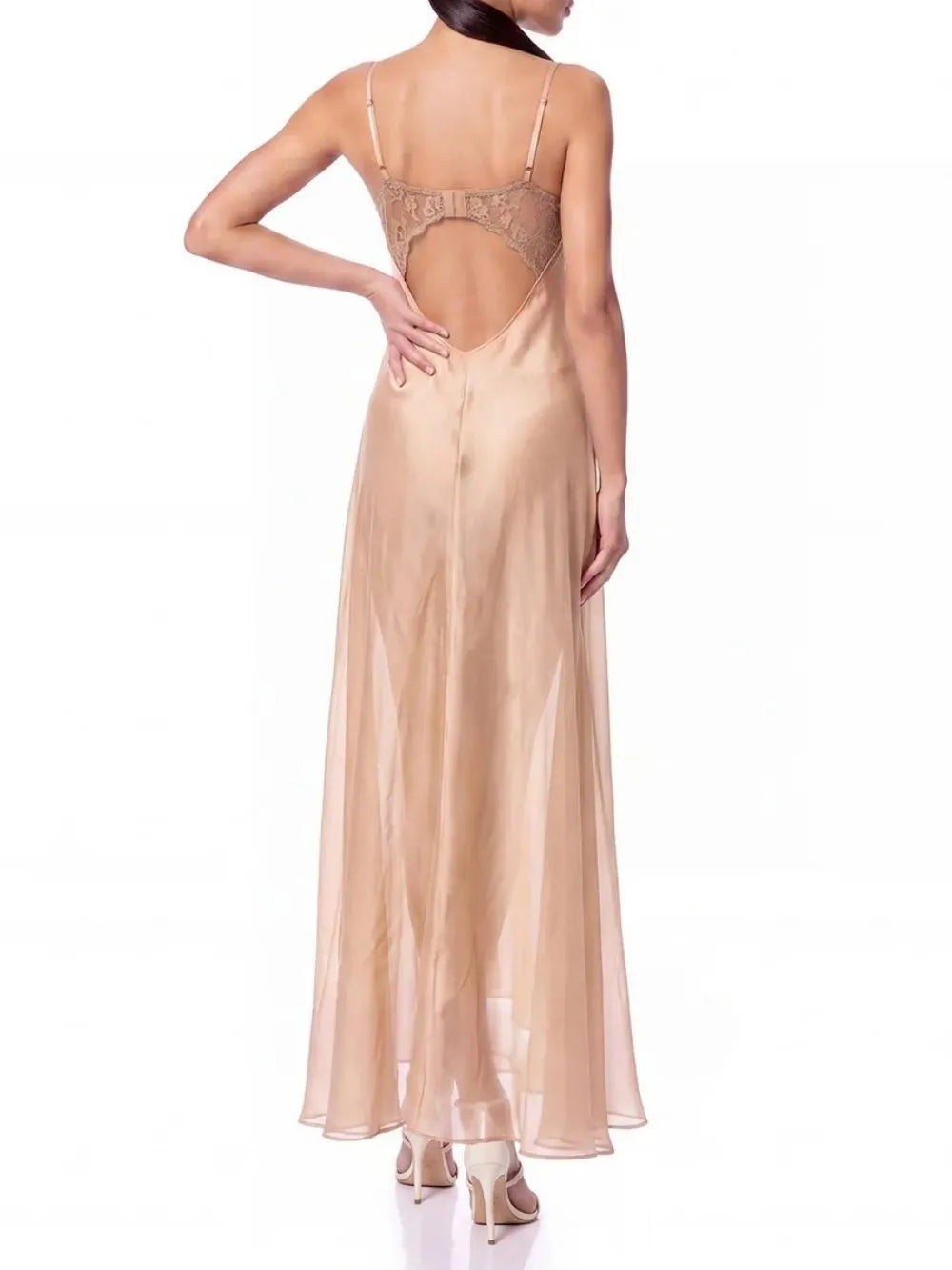 Uxmoren Spaghetti Draped Maxi Dress Flowering Girl