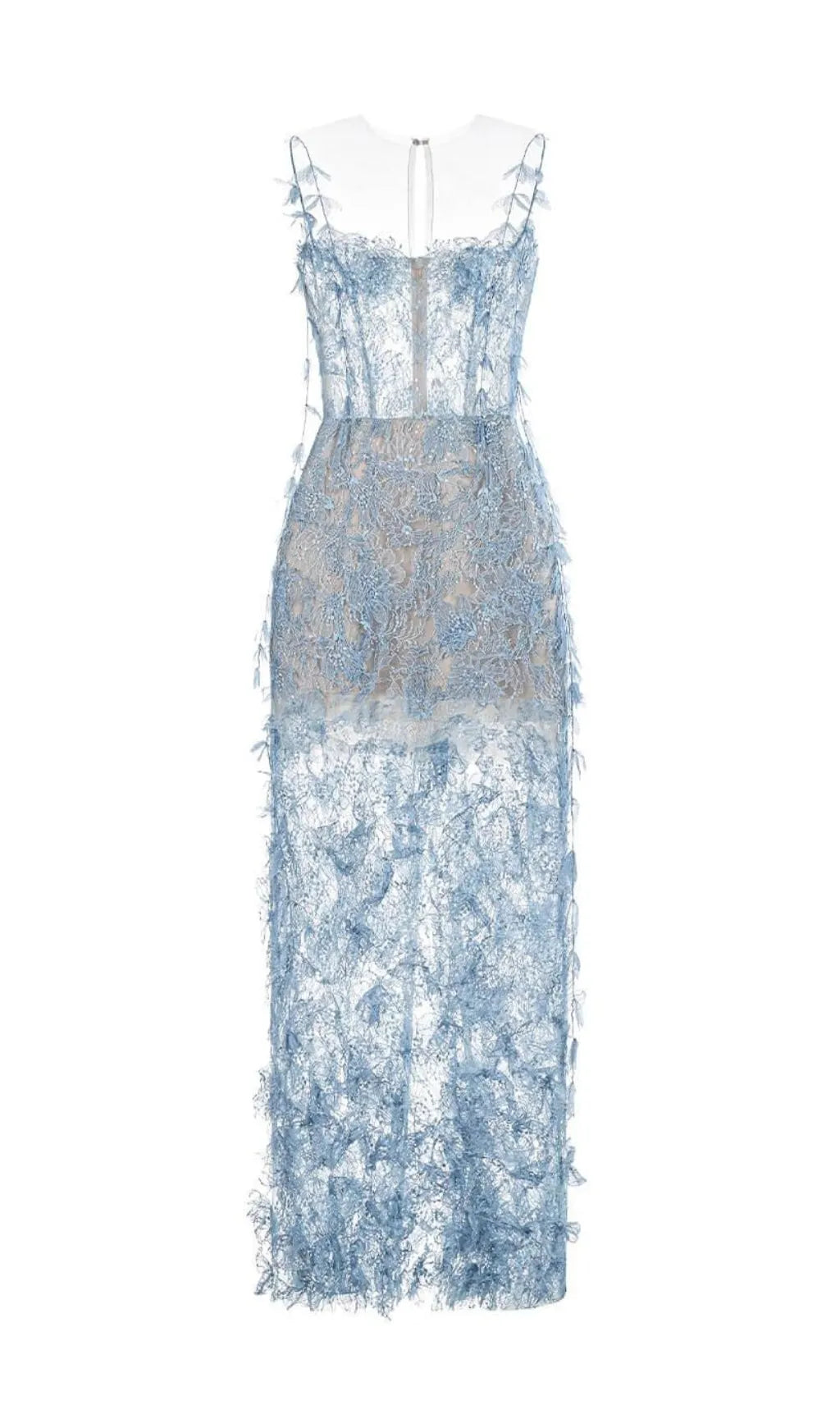 Argo Blue Bead Lace Pencil Dress Flowering Girl