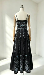 Mady Black Strappy Printed Maxi Dress Flowering Girl
