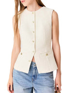 Sleeveless Tweed Waistcoat Flowering Girl