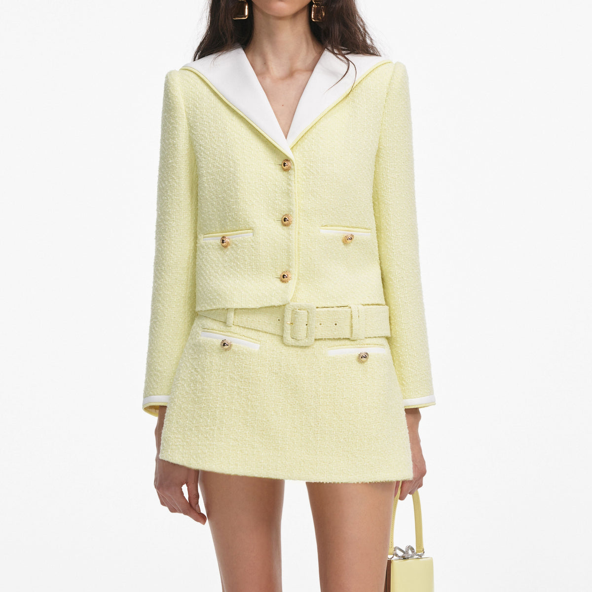 Sigrid Boucle Skort In Yellow Flowering Girl