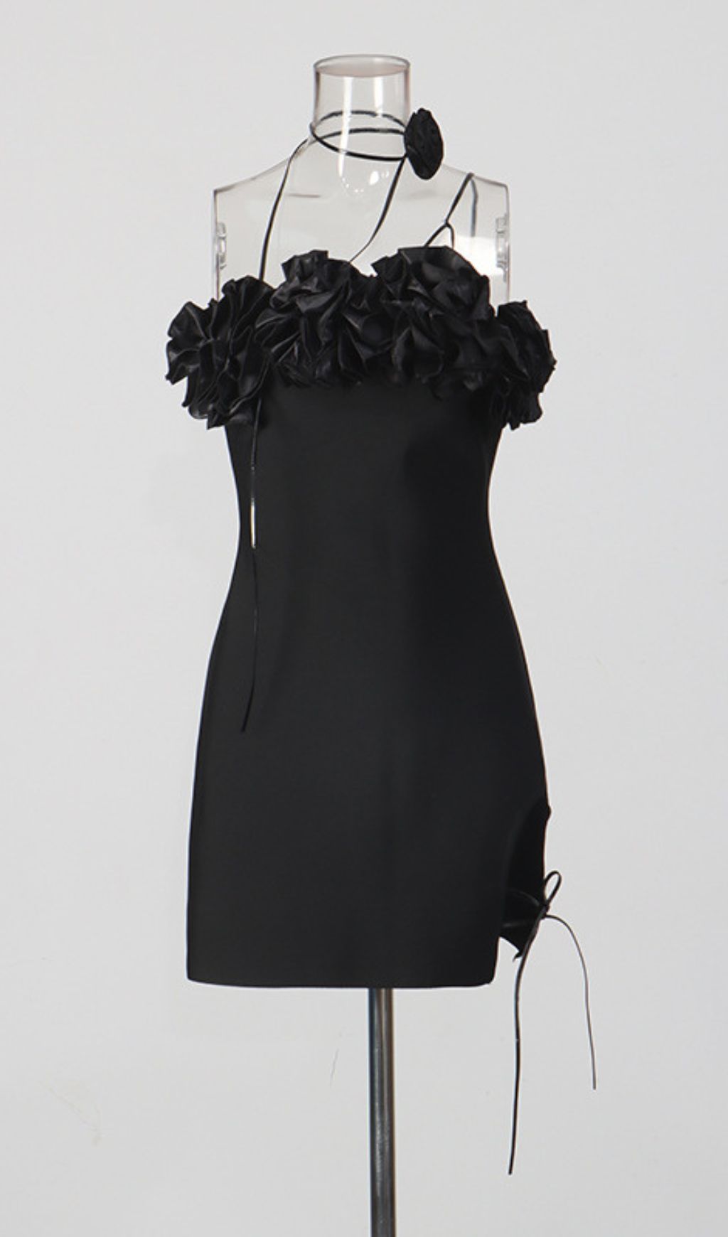 Filippa Black Spaghetti Flower Mini Dress Flowering Girl