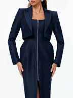 Geralyn Zipper Denim Dress Set Flowering Girl