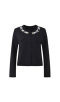 Ghita Black Beaded Cardigan Flowering Girl