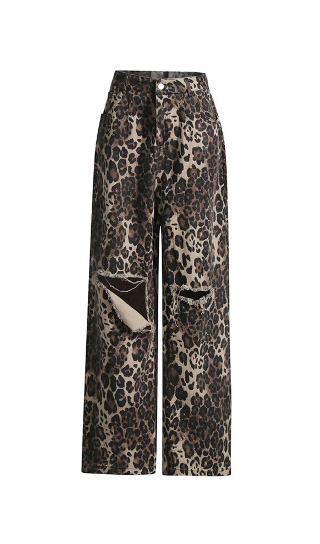 Jada Leopard Denim Pants Flowering Girl