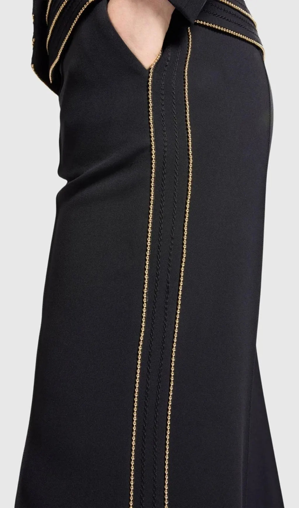 Sandy Trim Embellished Blazer & Pants Set - Black Flowering Girl
