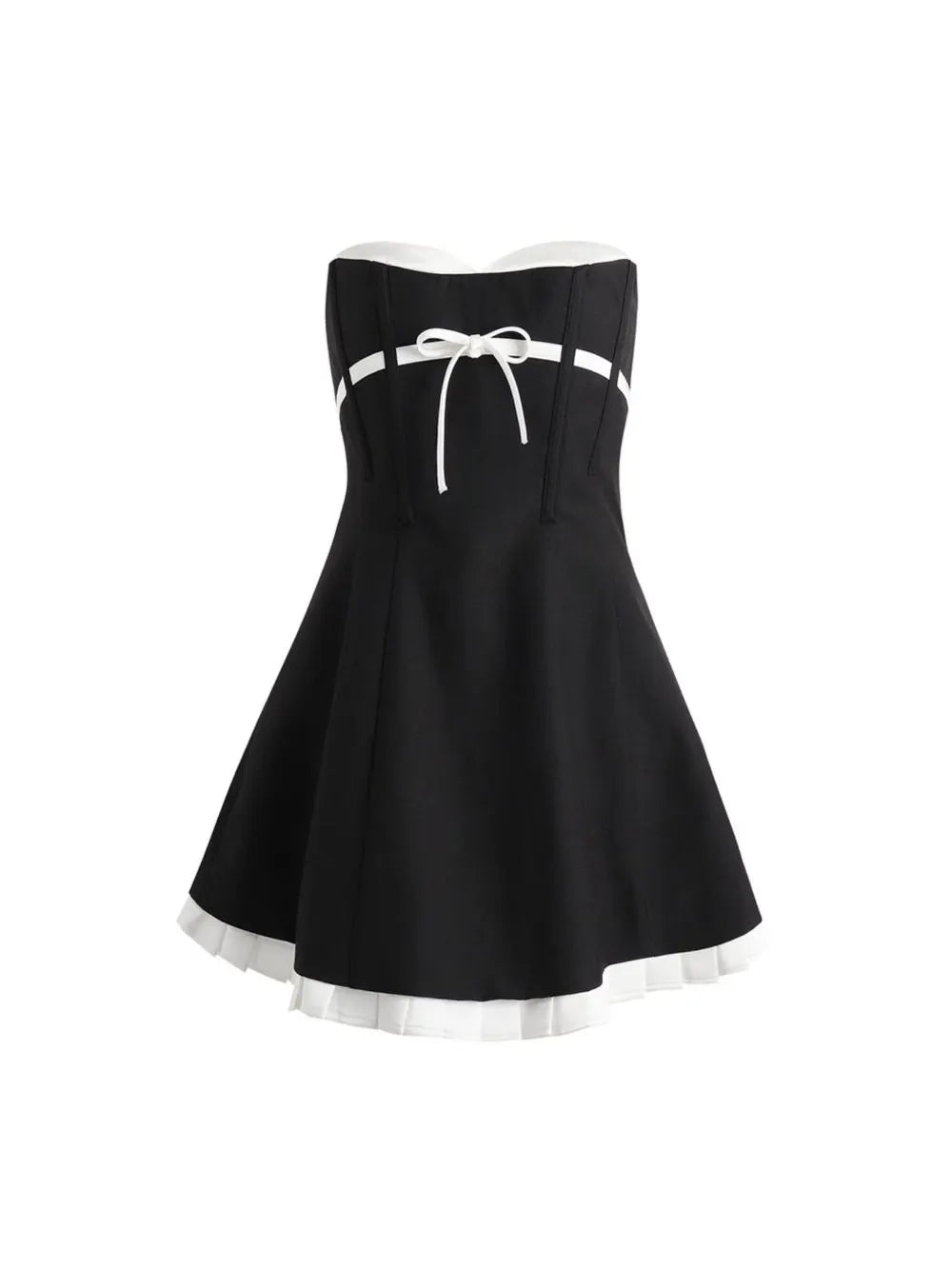 Malle Black Strapless Bow Mini Dress Flowering Girl