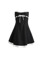 Malle Black Strapless Bow Mini Dress Flowering Girl